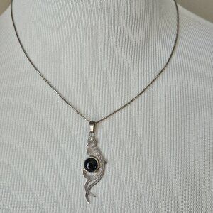Vintage Sterling Silver Phoenix with Black Oynx